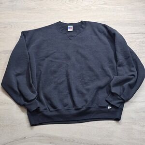 Vintage 90s Russell Athletic Crewneck Sweatshirt Made In USA XL Black